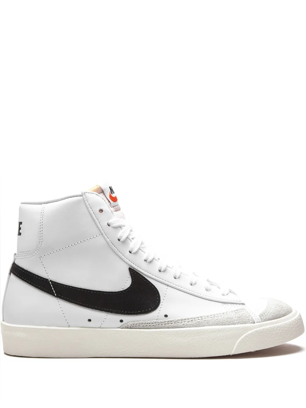 Nike White High-Top Sneakers with Black Swoosh